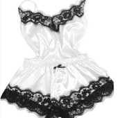 Szatén pizsama szexi csipkés pizsama hálóing hálóruha Otthoni ruhák felsők és rövidnadrágok Női selyem pizsama egyszínű pizsama szett női