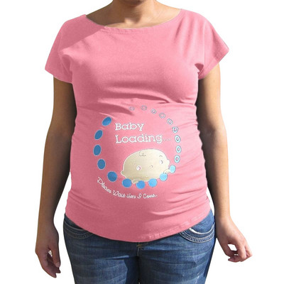 Uued rasedate naiste suvised T-särgid Puuvillased rasedatele mõeldud riided Multikad põetamiskirjad O-kaelusega Rasedus Pikad T-särgid Topid