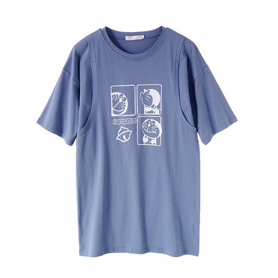 Dugačka majica kratkih rukava za dojenje Ženska odjeća za dojenje Pamučna ljetna odjeća iz crtića za trudnice Odjeća za trudnice 5092