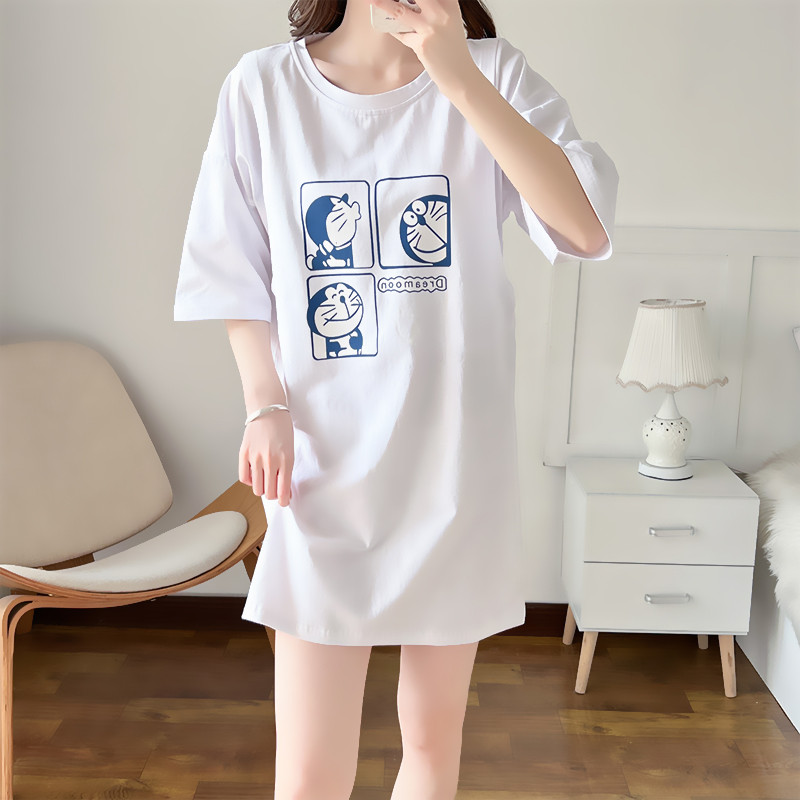 Dugačka majica kratkih rukava za dojenje Ženska odjeća za dojenje Pamučna ljetna odjeća iz crtića za trudnice Odjeća za trudnice 5092