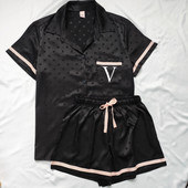 Naiste 2-osaline komplekt Satiinist magamisriided Koduülikond Wave point lühikeste varrukatega särk ja lühikesed püksid pidžaamad komplektid suvised öörõivad puhkeriided