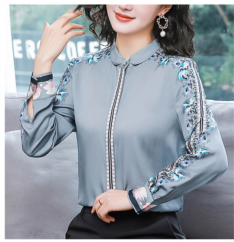 FANIECES S-3XL Blue Fashion Business Särgid Kontori naiste pikkade varrukatega pluus Naiste riided nööbiga särk Suures suuruses naiste topid6260