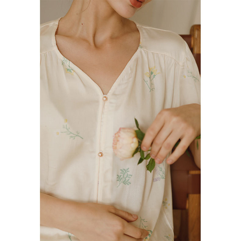 Vasaras kokvilnas viskoze 2 gab. šorti pidžamas komplekts sievietēm Pavasara un vasaras rhyme naktsveļa komplekts Mīļi saldie guļamveļa sieviešu komplekti