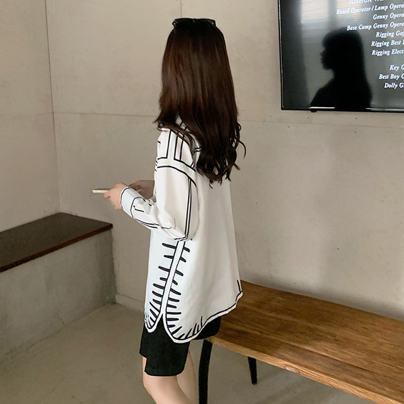 Mood 3D prindiga särgid Naiste Pluusid vabaaja särgid Kevad-sügis pikkade varrukatega Topid Blusas Mujer