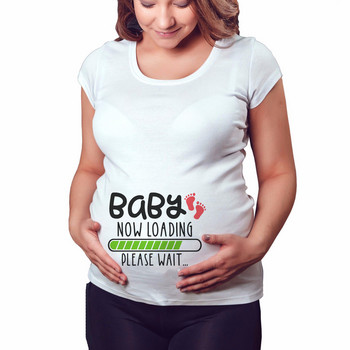 2020 Ολοκαίνουργια γυναικεία ρούχα εγκυμοσύνης Βρεφικά τώρα Loading Pls Wait Μπλουζάκι εγκυμοσύνης Καλοκαιρινό κοντομάνικο μπλουζάκια για έγκυο