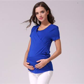 Κοντομάνικα ρούχα εγκυμοσύνης Θηλασμός Κορυφαία ρούχα εγκυμοσύνης για έγκυες γυναίκες Θηλευτική μπλούζα Ρούχα γαλουχίας