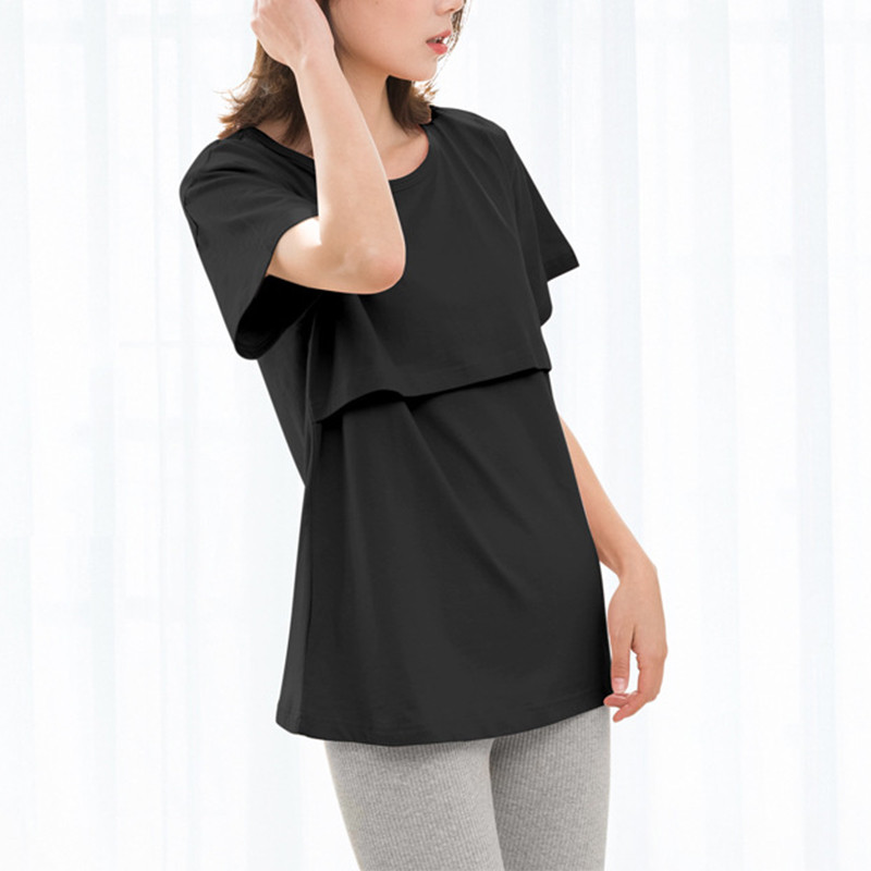 Raseduse suvetopid Naiste rasedus, vabaaja lühikeste varrukatega imetamistopsid Naiste T-särk Tuunika rinnaga toitmiseks Uued ema riided