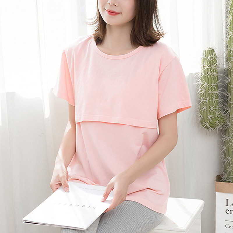 Raseduse suvetopid Naiste rasedus, vabaaja lühikeste varrukatega imetamistopsid Naiste T-särk Tuunika rinnaga toitmiseks Uued ema riided
