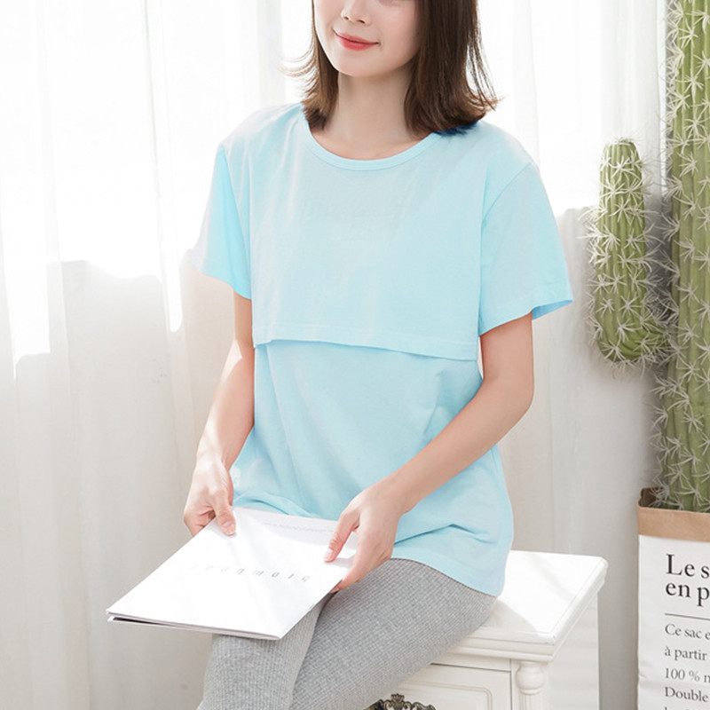 Raseduse suvetopid Naiste rasedus, vabaaja lühikeste varrukatega imetamistopsid Naiste T-särk Tuunika rinnaga toitmiseks Uued ema riided
