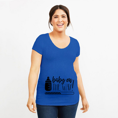 Grūtniecība Stretch T krekls Twins Now ielādē, lūdzu, uzgaidiet Smieklīga dāvana mazulim Dāvana grūtniecēm Vasaras krekli ar īsām piedurknēm