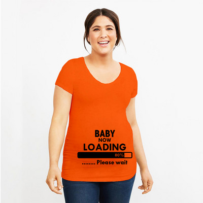 Grūtniecība Stretch T krekls Twins Now ielādē, lūdzu, uzgaidiet Smieklīga dāvana mazulim Dāvana grūtniecēm Vasaras krekli ar īsām piedurknēm