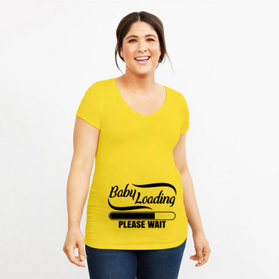 Grūtniecība Stretch T krekls Twins Now ielādē, lūdzu, uzgaidiet Smieklīga dāvana mazulim Dāvana grūtniecēm Vasaras krekli ar īsām piedurknēm