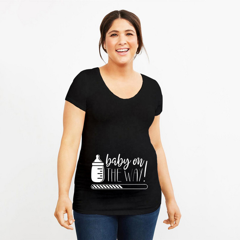 Grūtniecība Stretch T krekls Twins Now ielādē, lūdzu, uzgaidiet Smieklīga dāvana mazulim Dāvana grūtniecēm Vasaras krekli ar īsām piedurknēm