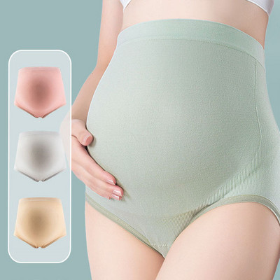 Rasedate aluspüksid Naiste kõrge vöökohaga Täielikult kõhtu toetavad aluspüksid Mugavad hingavad raseduspüksid L-XL
