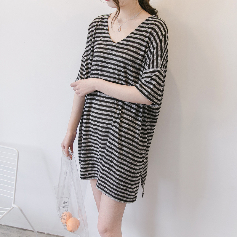 Ljetna trudnička majica za dojenje za dojenje Široke pruge Majice za dojenje Odjeća za dojenje Odjeća za trudnice