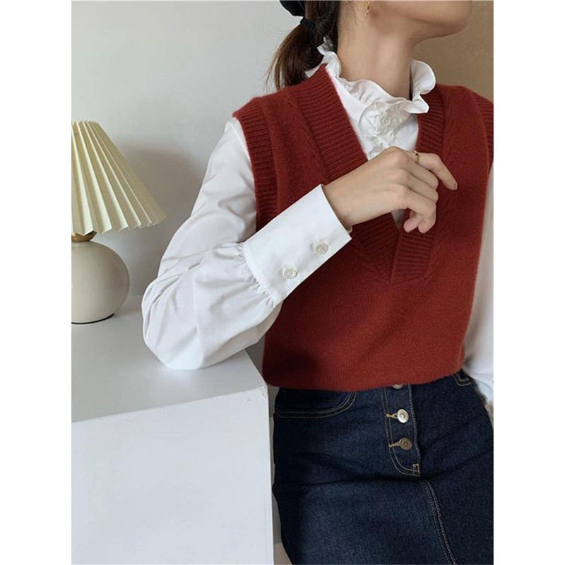 MEXZT Eleganti, balti krekli Sieviešu vintage volāni ar garām piedurknēm blūzes Biroja dāmu korejiešu vienrindu ikdienišķs, visi spēles topi