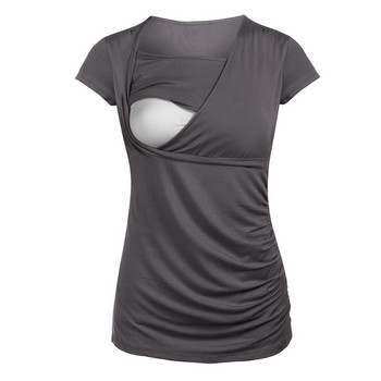 Νέα μπλουζάκια εγκυμοσύνης Άνετα γυναικεία κοντομάνικα μπλουζάκια θηλασμού για θηλασμό μπλουζάκι για έγκυες γυναίκες έγκυες μαμά