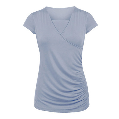 Jauni sieviešu topi grūtniecēm, ērts barošanas krekls ar īsām piedurknēm T-krekls grūtniecēm, grūtniecība, sieviešu apģērbs, mamma