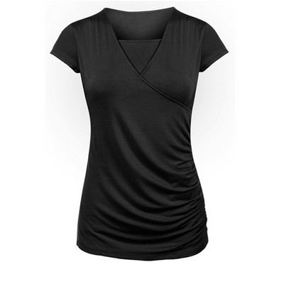 Jauni sieviešu topi grūtniecēm, ērts barošanas krekls ar īsām piedurknēm T-krekls grūtniecēm, grūtniecība, sieviešu apģērbs, mamma