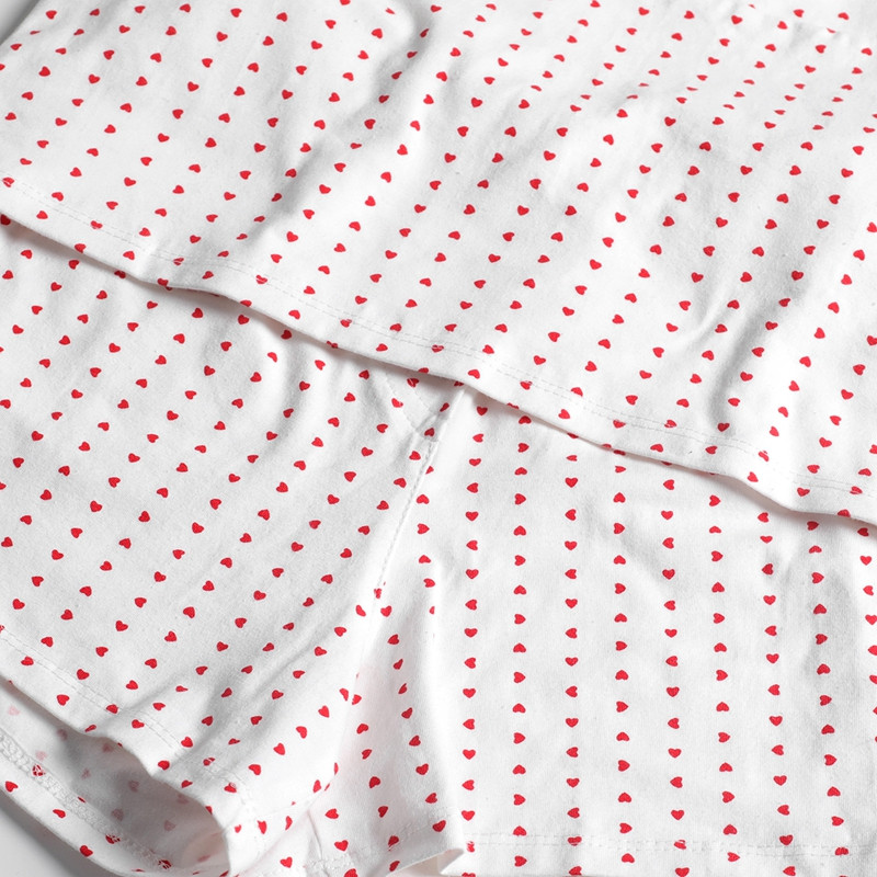 2 részes szett Női nappaliruha Aranyos, édes szív, csipke díszítésű V nyakú Cami felsők + alkalmi rövidnadrágok Ujjatlan Crop Tops Pizsama Háziruha