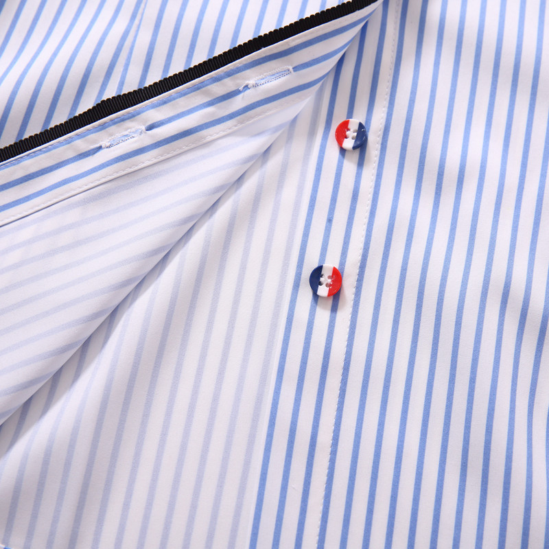 Modes apģērbi Sieviešu zilas svītras krekls Jauns oficiāls biznesa plāns ar garām piedurknēm blūze Biroja sieviešu darba topi