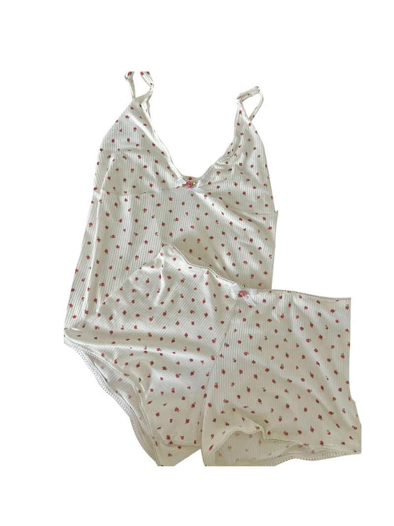 Sieviešu Y2k 2 daļīgs mežģīņu pidžamu komplekts bez piedurknēm ar V kakla izgriezumu Cami top ar šortiem pidžamu komplekti naktsveļa mājas apģērbs