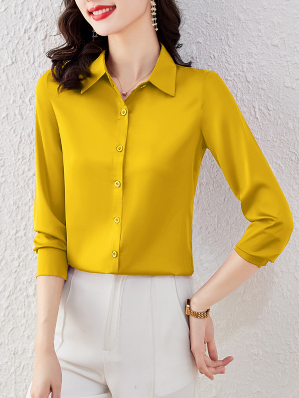 Moodsad naiste särgid pikkade varrukatega revääridega õhukesed pluusid, naiste elegantsed, lihtsad kevadised OL-topsid, riided Blusas Mujer 2024