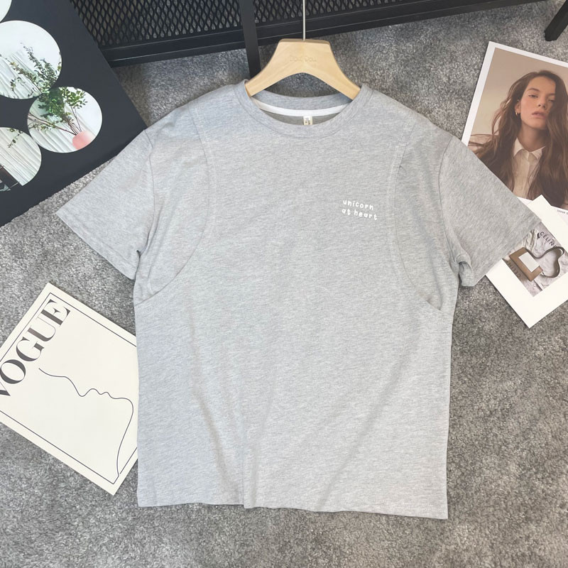 Puuvillased rasedate topid Suvised lühikeste varrukatega T-särk Rasedus Imetav T-särk Ema Naine Imetavad riided Imetamise T-särk