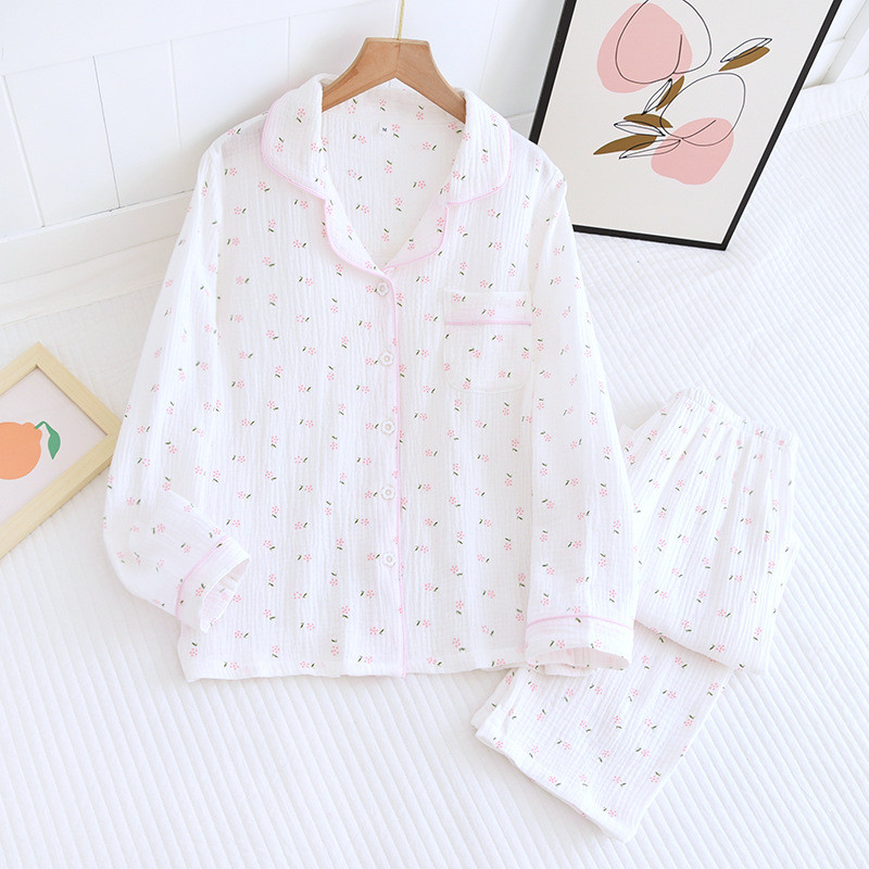 Fdfklak tavaszi őszi teljes ujjú otthoni ruházat, laza, 2 db-os pizsamakészlet