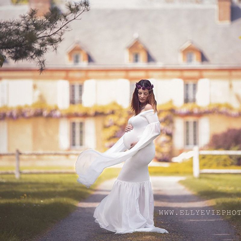 Rasedate fotograafia pikk kleit Bodycon veniv raseduskleit fotosessiooniks Raseda naise maxi kleit