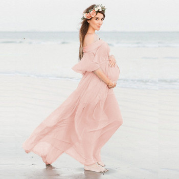Φορέματα εγκυμοσύνης για φωτογραφία σιφόν φόρεμα εγκυμοσύνης στηρίγματα φωτογραφίας βολάν Μασίφ φόρεμα εγκυμοσύνης φόρεμα εγκυμοσύνης