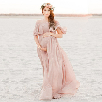Φορέματα εγκυμοσύνης για φωτογραφία σιφόν φόρεμα εγκυμοσύνης στηρίγματα φωτογραφίας βολάν Μασίφ φόρεμα εγκυμοσύνης φόρεμα εγκυμοσύνης