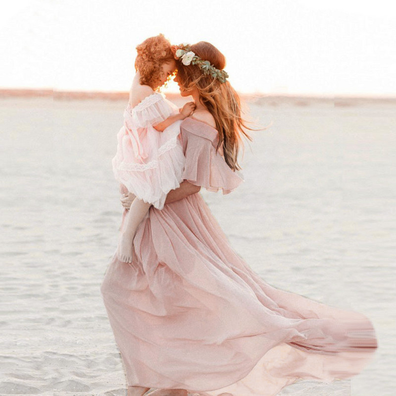 Rochii de maternitate pentru sedinta foto Rochie de sarcina din sifon Accesorii fotografice Volane Rochie de maternitate solida платье для беременных