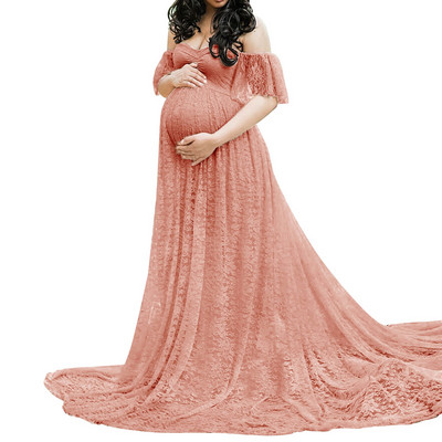 Sieviešu mežģīnes grūtnieču kleita ar īsām piedurknēm, garām piedurknēm, fotografēšana, kleita ar piedurknēm, kleita grūtniecēm, fotosesija Vestido