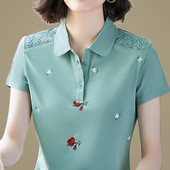 Vasaras augstas kvalitātes vasaras jauni sieviešu polo krekli ar īsām piedurknēm.