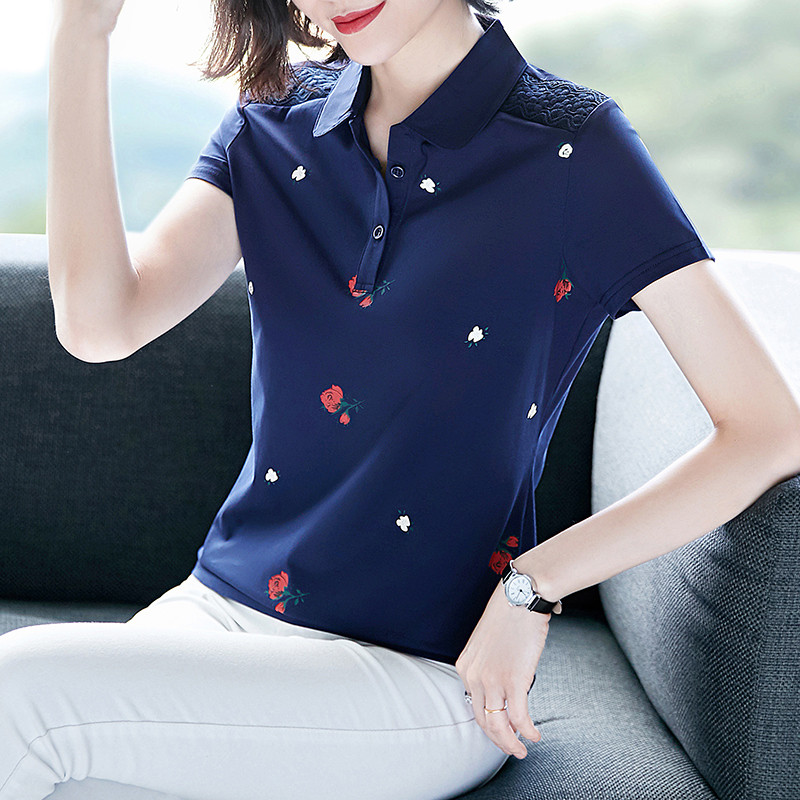Vasaras augstas kvalitātes vasaras jauni sieviešu polo krekli ar īsām piedurknēm.