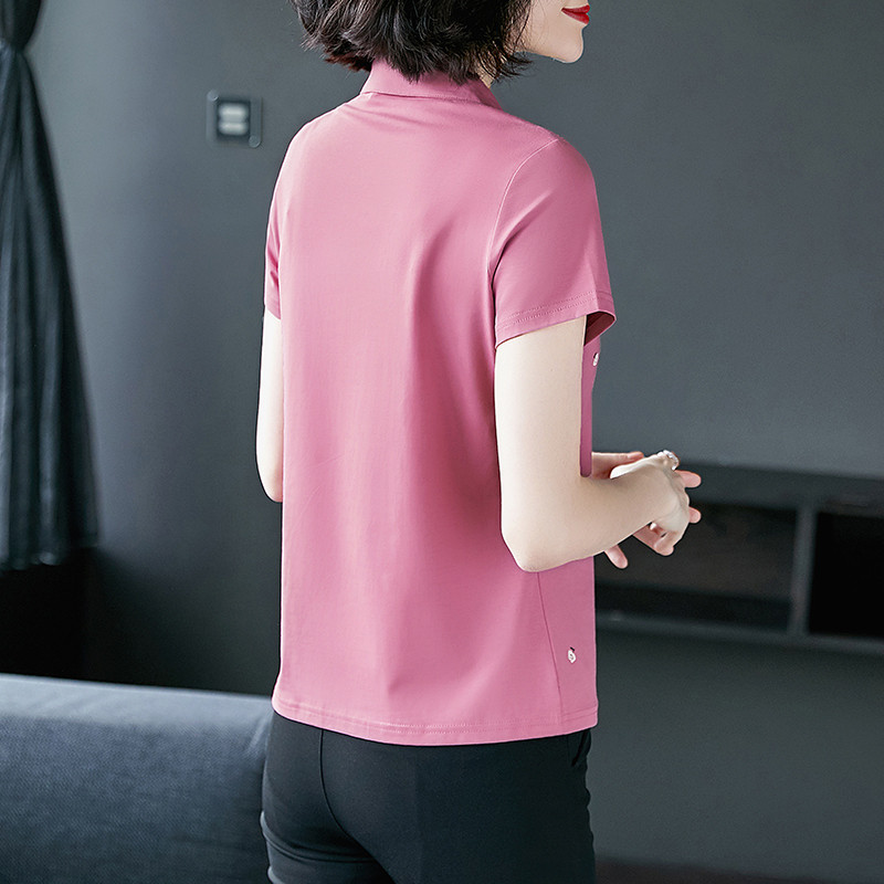 Vasaras augstas kvalitātes vasaras jauni sieviešu polo krekli ar īsām piedurknēm.