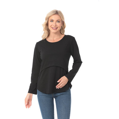 Emotion Moms Maternel T-krekls liela izmēra īsām piedurknēm elastīgi kokvilnas topi zīdīšanas brīvs apģērbs sievietēm grūtniecēm