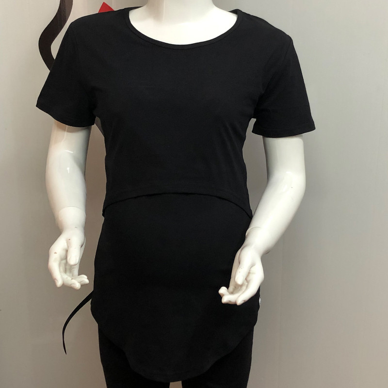 Emotion Moms Maternel T-krekls liela izmēra īsām piedurknēm elastīgi kokvilnas topi zīdīšanas brīvs apģērbs sievietēm grūtniecēm