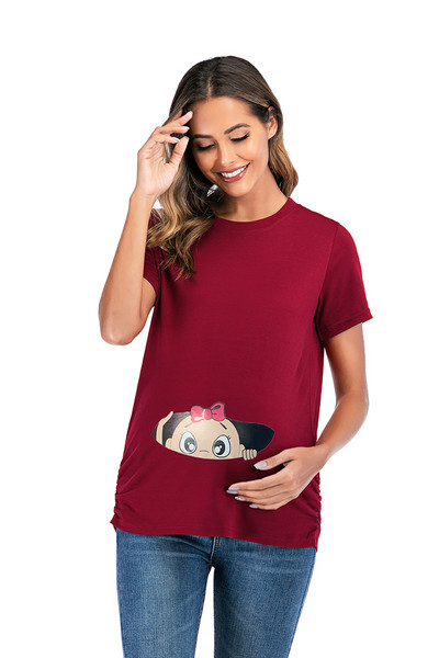 2022 tavaszi nyár női 3D póló kismama pólók rövid ujjú, szép kislány nyomott póló terhes felsők Ruhák