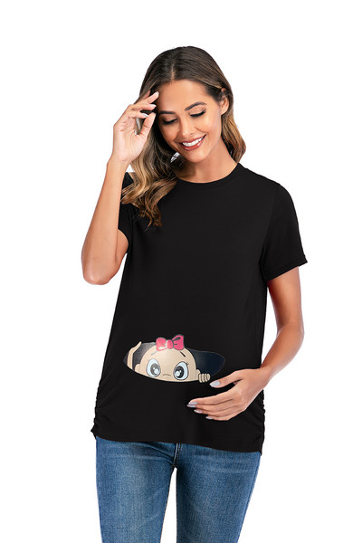 2022 tavaszi nyár női 3D póló kismama pólók rövid ujjú, szép kislány nyomott póló terhes felsők Ruhák