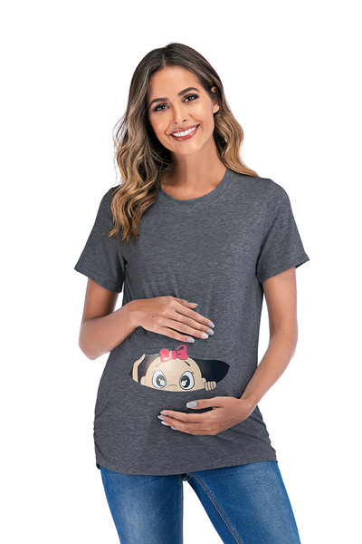 2022 tavaszi nyár női 3D póló kismama pólók rövid ujjú, szép kislány nyomott póló terhes felsők Ruhák