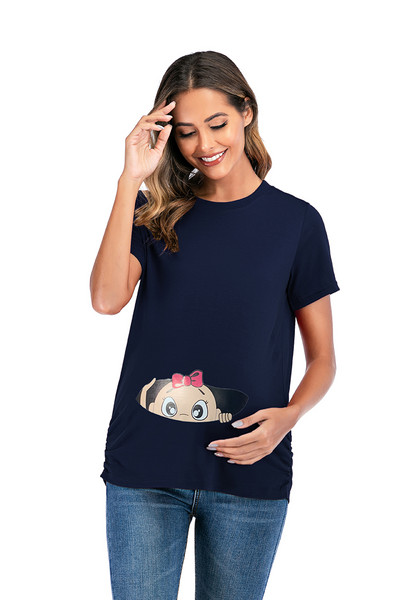 2022 tavaszi nyár női 3D póló kismama pólók rövid ujjú, szép kislány nyomott póló terhes felsők Ruhák