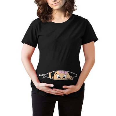 Jauna grūtniece, baro bērnu ar krūti, drēbes grūtniecēm, mazulis, skatoties, T krekls, grūtniecība, gaidīšanas māmiņa, tops mammai krekls