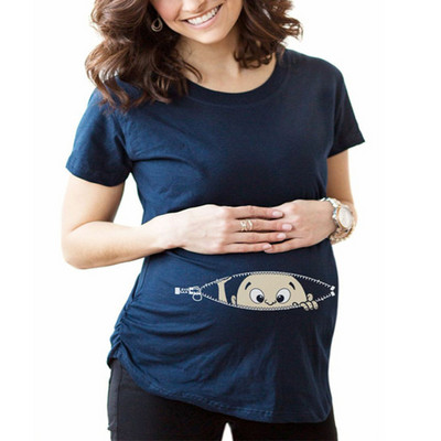 Jauna grūtniece, baro bērnu ar krūti, drēbes grūtniecēm, mazulis, skatoties, T krekls, grūtniecība, gaidīšanas māmiņa, tops mammai krekls