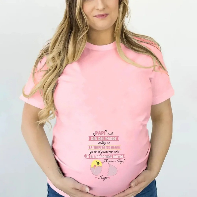 Isikupärasta ülisuur naiste T-särk Ma olen ema kõhus Tähistame koos Trüki Rasedate T-särgid Üllatus isale