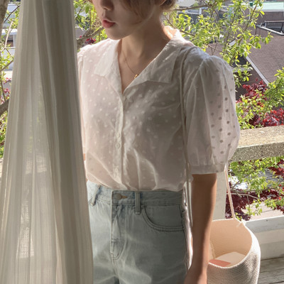 Krekli Sieviešu Blūzes ar V veida kakla izgriezumu, krekli un topi korejiešu stila sieviešu apģērbi Eleganti vienkrāsaini brīvā laika šifona blūzes