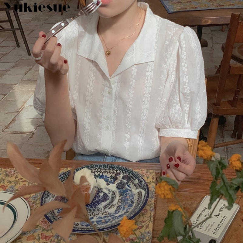 Krekli Sieviešu Blūzes ar V veida kakla izgriezumu, krekli un topi korejiešu stila sieviešu apģērbi Eleganti vienkrāsaini brīvā laika šifona blūzes