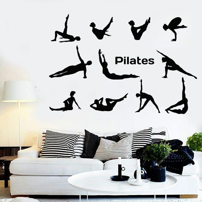 Pilates Decal Võimlemine Sport Seinakleebised Joogapoos Kodukaunistus Eemaldatav elutoa seinamaaling O50