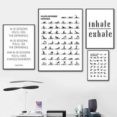Pilatese treeningu diagrammi plakati print joogaruumi seinakaunistuseks Sissehingamise väljahingamise kulturismi juhend Fitness Jõusaali lõuendimaaling Pilt